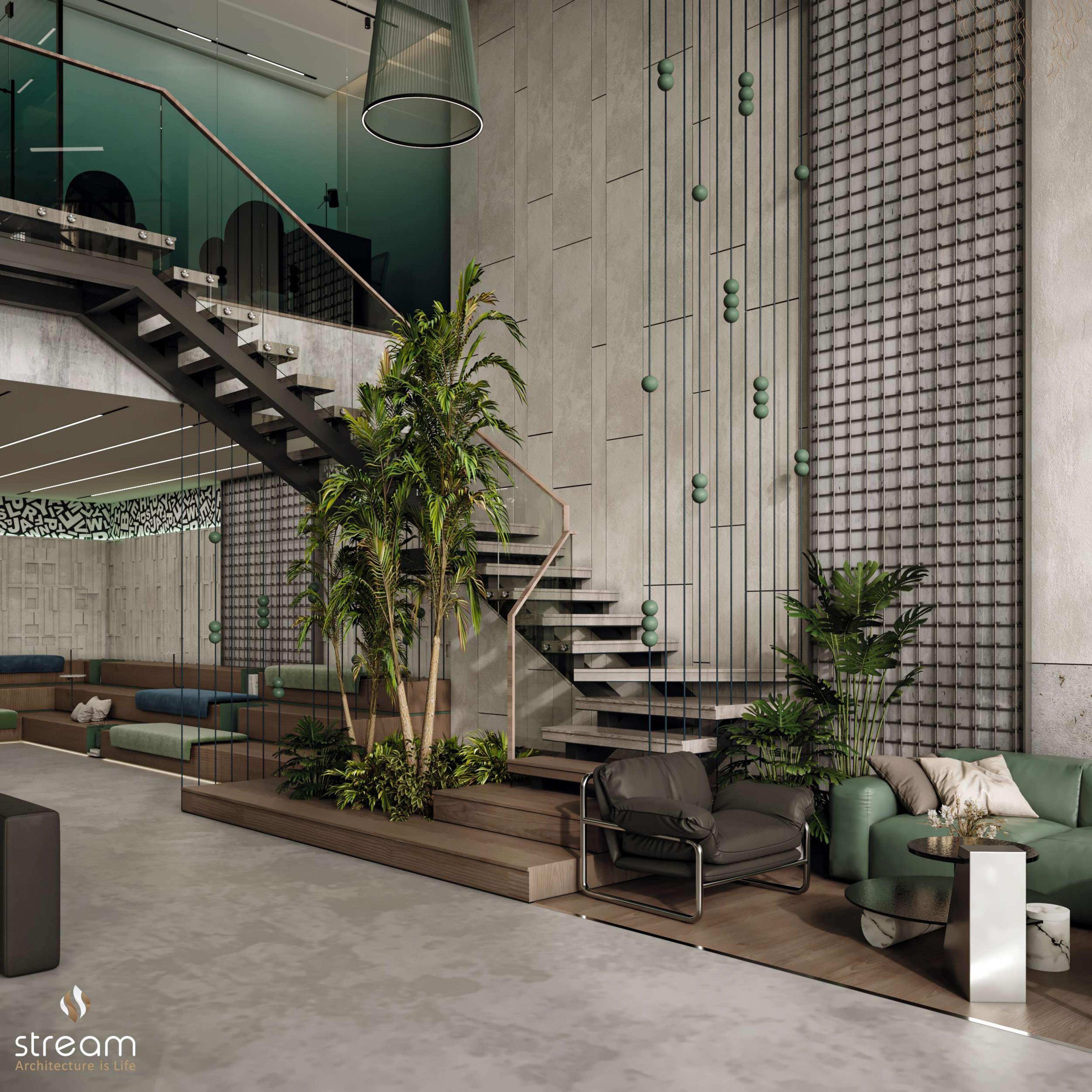 Founders Zone lobby staircase